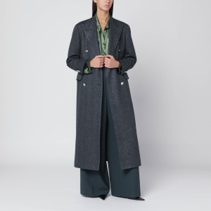 Tagliatore Black houndstooth double-breasted coat