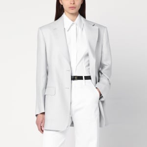 Tagliatore Light grey single-breasted linen jacket