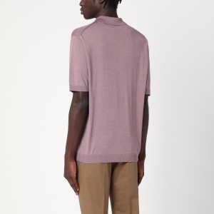 Tagliatore Lilac silk-blend polo shirt - Img 2