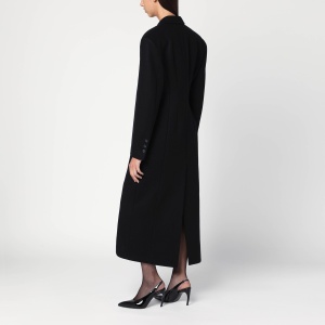 THE ANDAMANE Black long single-breasted coat in wool - Img 2