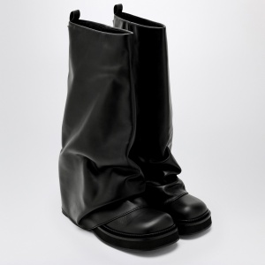 The Attico Combat Robin black leather boot