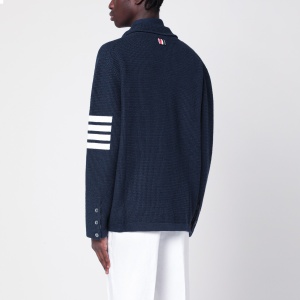 Thom Browne Blue linen blend cardigan - Img 2