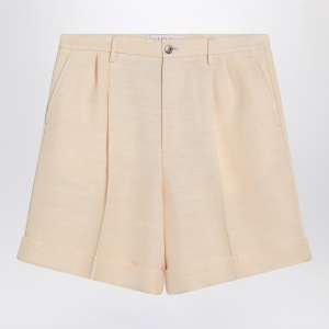 Valentino Butter-coloured Bermuda shorts with turn-ups