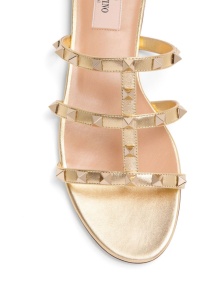 Valentino Garavani Slide Rockstud Sandal In Laminated Nappa - Img 3