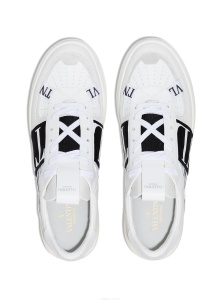 Valentino Garavani VL7N Low-Top Sneaker In Calfskin, Mesh Fabric And Ribbons - Img 2