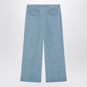 Valentino Light blue wide jeans with cuff - Img 2