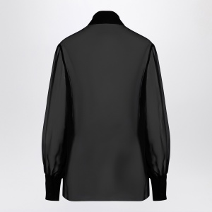 Valentino Semi-transparent black silk chiffon shirt - Img 2