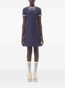 Valentino Short Embroidered Crepe Couture Dress - Img 4