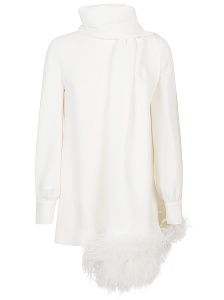 Valentino Silk top with feathers