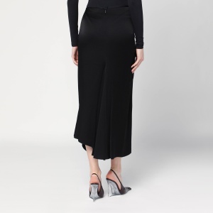 Victoria Beckham Black midi skirt with draping - Img 2