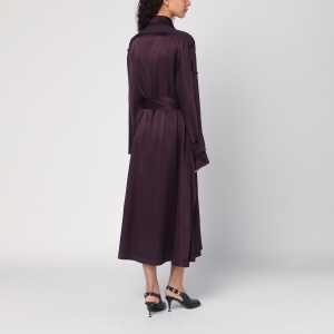 Victoria Beckham Eggplant colour single-breasted trench coat - Img 2