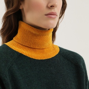 1989 STUDIO Green and yellow turtleneck sweater - Img 2