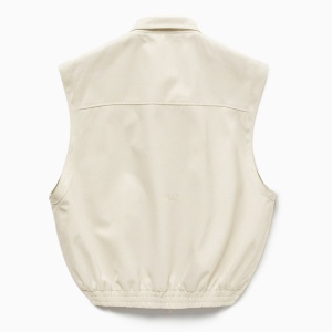 1989 STUDIO Light cream gabardine zip up vest - Img 2