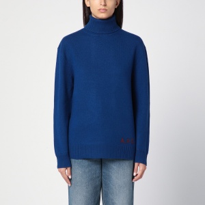A.P.C. Blue wool turtleneck sweater