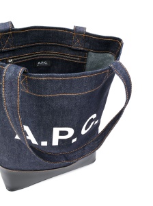 A.P.C. logo print denim tote - Img 2