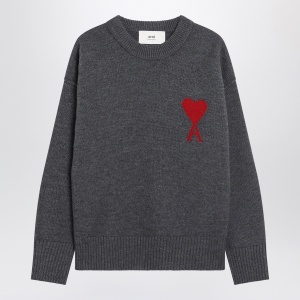 Ami Paris Grey Ami De Coeur wool sweater
