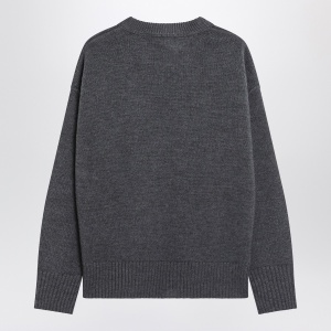 Ami Paris Grey Ami De Coeur wool sweater - Img 2