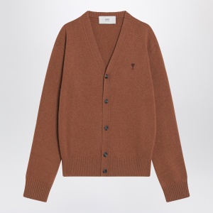 Ami Paris Hazelnut-coloured Ami De Coeur cardigan