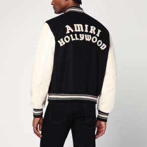 AMIRI Black/ivory wool blend bomber jacket - Img 2