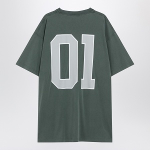 Balenciaga Dark green/light grey oversized basketball T-shirt - Img 2
