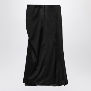 Balenciaga Draped black skirt in cupro twill - Img 2