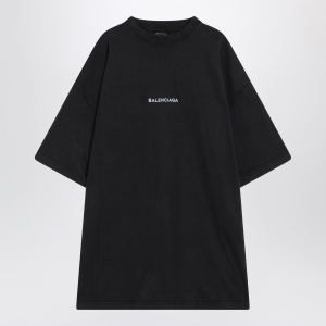 Balenciaga Faded black dry fleece Uniform Merch T-shirt