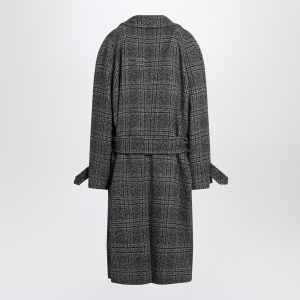 Balenciaga Raglan One Layer coat in black/grey check - Img 2