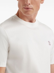 Brunello Cucinelli Cotton jersey crew neck T-shirt with logo - Img 2
