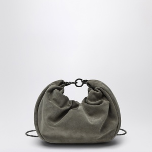 Brunello Cucinelli Hobo Brioche Bag in Grey/Sage Green Suede - Img 2