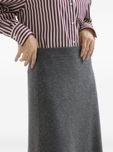 Brunello Cucinelli Midi skirt in double cashmere knit - Img 2