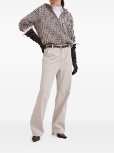 Brunello Cucinelli Net-Embroidered Zip-Up Hoodie - Img 2