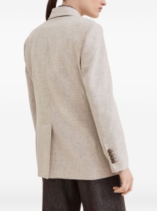 Brunello Cucinelli Virgin wool and cashmere twill flannel blazer with monili - Img 4