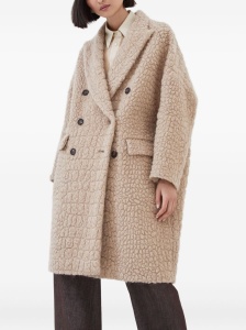 Brunello Cucinelli Virgin wool and mohair coat with dazzling croc motif - Img 2