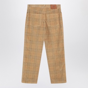 Burberry Sand-coloured check corduroy trousers - Img 2