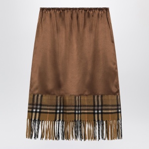 Burberry Satin skirt with Check panel
