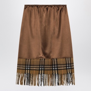 Burberry Satin skirt with Check panel - Img 2
