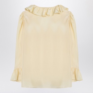 Chloé Light yellow blouse with ruffles in silk - Img 2
