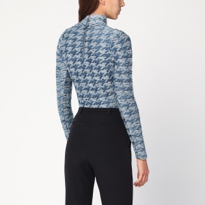 Diesel Blue/light grey patterned turtleneck sweater - Img 2