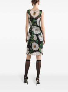 Dolce & Gabbana Gardenia-print chiffon midi dress - Img 3