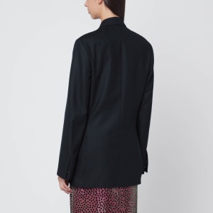 Dries Van Noten Navy blue double-breasted wool jacket - Img 2