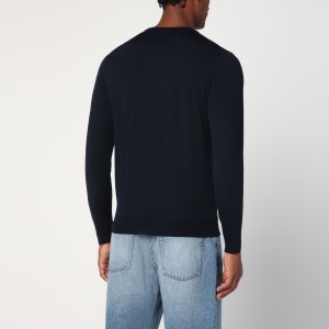Drumohr Navy blue wool crew neck sweater - Img 2