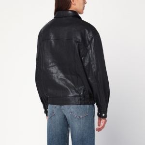 Dunst Black leather bomber jacket - Img 2