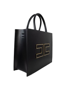 Elisabetta Franchi Logo-plaque leather tote bag - Img 2