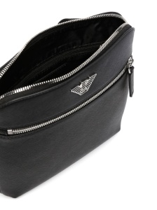 Emporio Armani Flat shoulder bag in regenerated saffiano leather with ASV eagle plaque - Img 4
