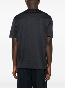 Emporio Armani jersey T-shirt with all-over flocked logo lettering - Img 4