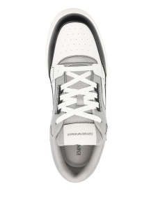 Emporio Armani Leather and mesh sneakers with contrasting details - Img 3