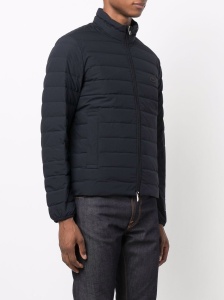 Emporio Armani Navy blue feather down padded logo-patch jacket - Img 4