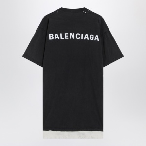 Faded black double Balenciaga Back T-shirt - Img 2