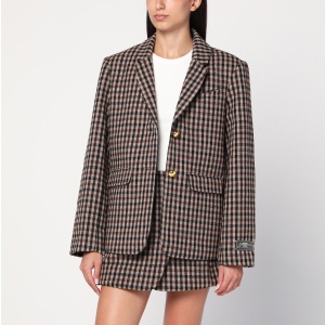 GANNI Checked wool blazer