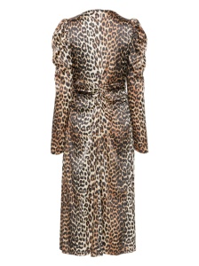 Ganni leopard-print Ruched Midi Dress - Img 2